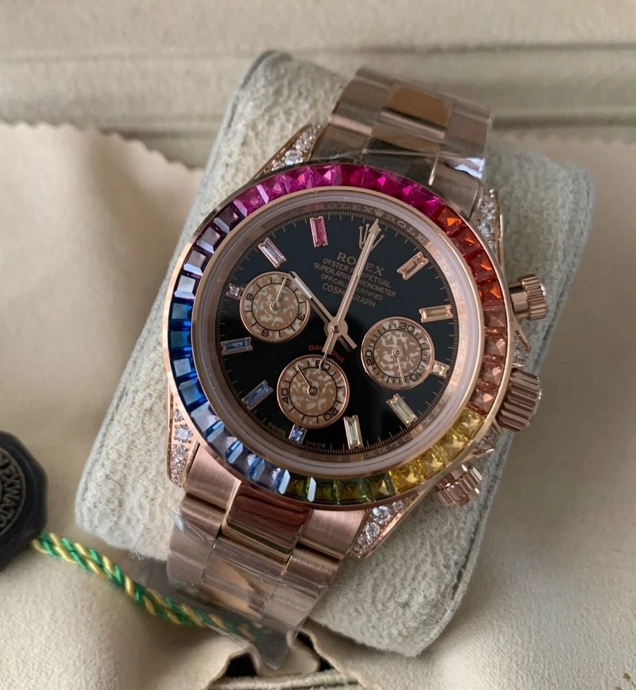 Rolex Replica Daytona Rainbow Gold 06 - Afbeelding 3
