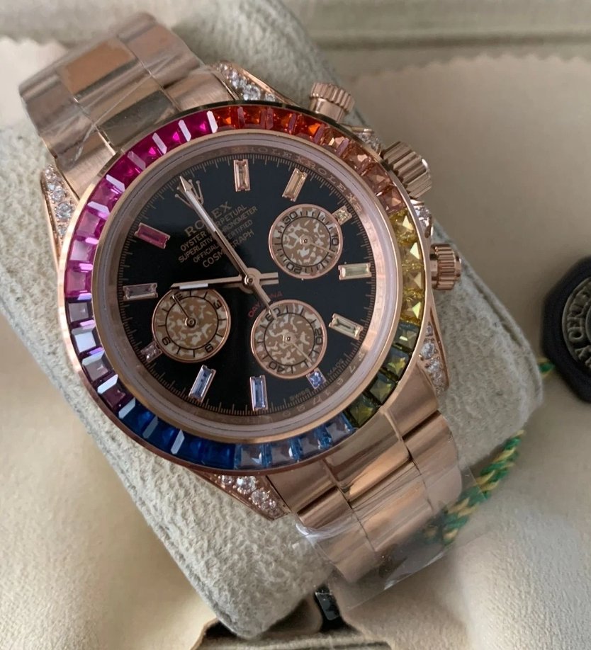 Rolex Replica Daytona Rainbow Gold 06