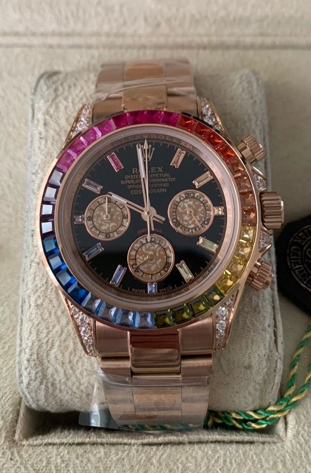 Rolex Replica Daytona Rainbow Gold 06 - Afbeelding 2