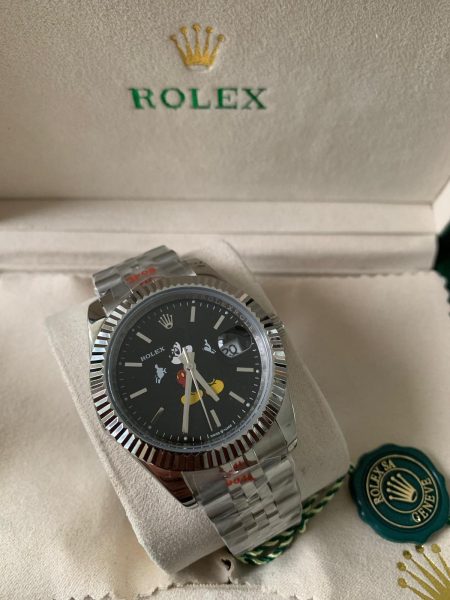 Replica Rolex DateJust 41 Mickey Mouse Zwarte wijzerplaat (Jubilee band)