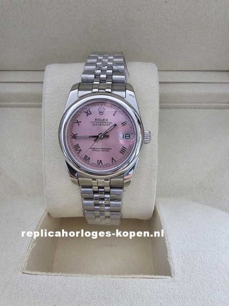 Dames Rolex Datejust 31 mm roze wijzerplaat staal jubilee band  - 27824