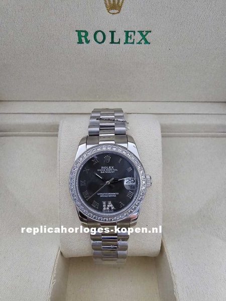 Rolex datejust 31 mm  zwarte wijzerplaat diamonds - 278289RBR