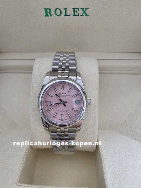 Dames Rolex Datejust 31 mm roze wijzerplaat staal jubilee band  - 27824 Tiffany