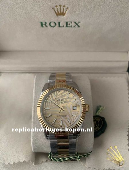 Rolex Datejust 36 mm, Gold Palm 126233 Oyster Band -  two tone - Afbeelding 2