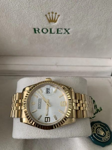 Rolex Datejust 36mm goud  Champagne wijzerplaat Jubilee - Afbeelding 3