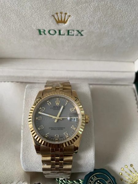 Rolex Datejust 36mm goud Arabic Grijze wijzerplaat Jubilee - Afbeelding 5