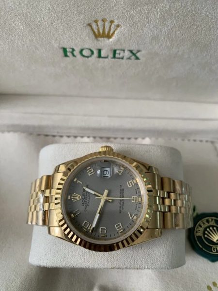 Rolex Datejust 36mm goud Arabic Grijze wijzerplaat Jubilee - Afbeelding 4