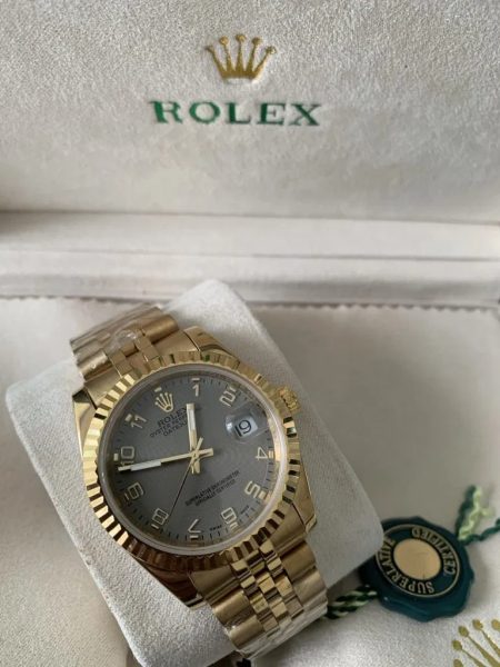 Rolex Datejust 36mm goud Arabic Grijze wijzerplaat Jubilee - Afbeelding 3